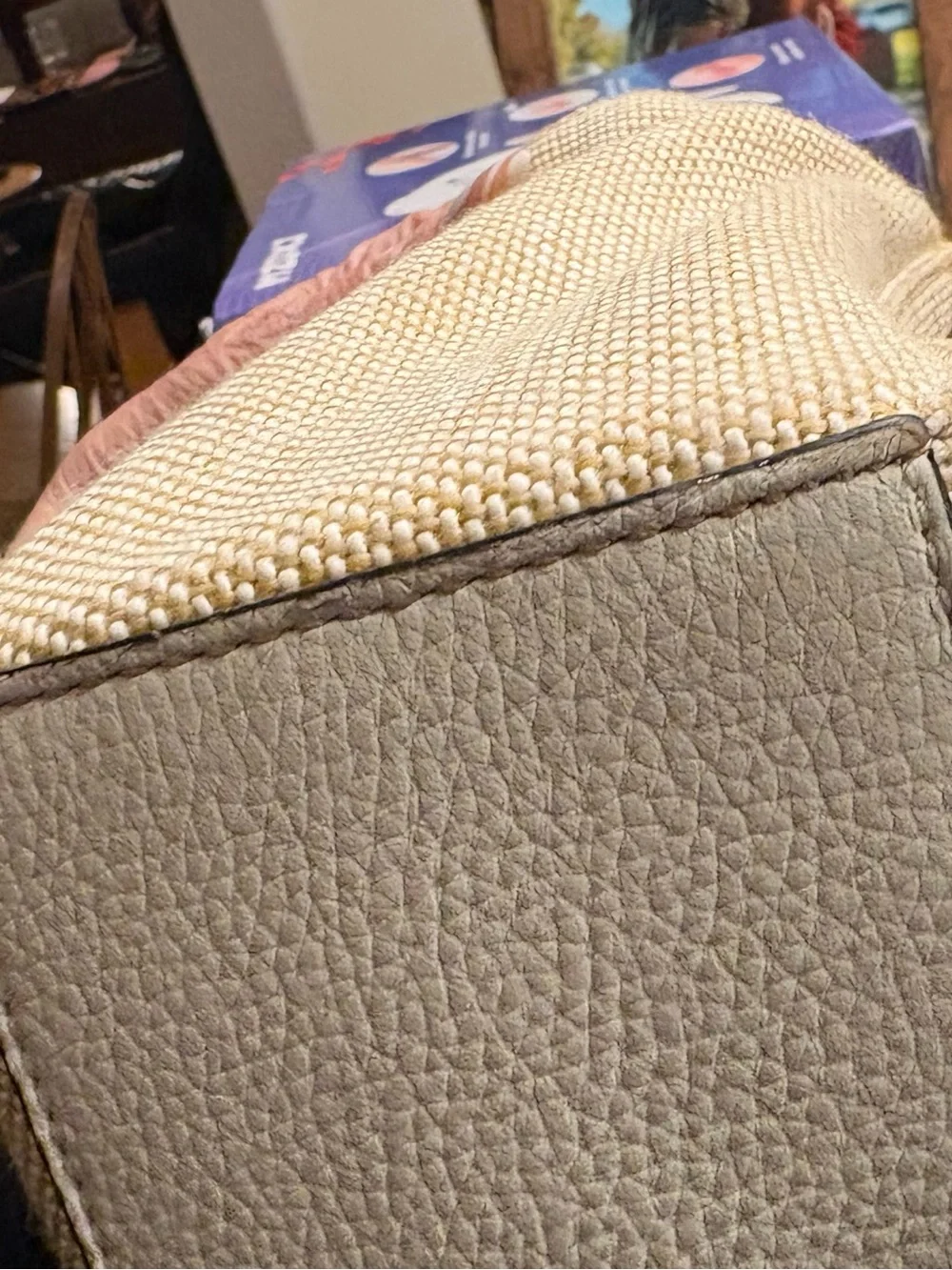 Kate Spade Laurel Wesley Place Convertible Crossbody Satchel Tweed Leather Trim